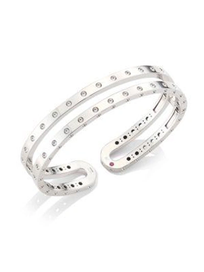 Shop Roberto Coin Pois Mois 18k White Gold Double Bangle