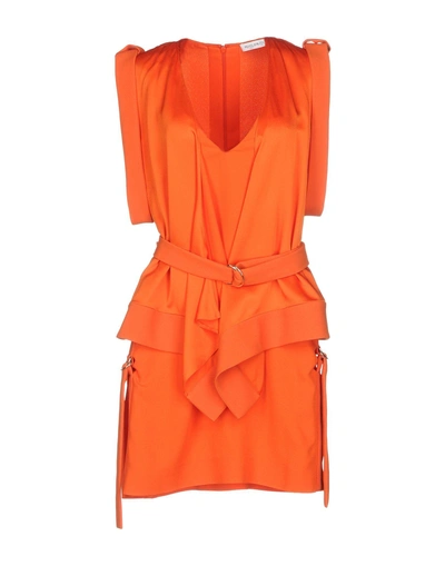 Shop Mugler Woman Mini Dress Orange Size 10 Acetate, Viscose