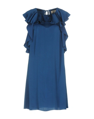 Shop Lanvin Short Dresses In Blue