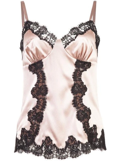 Shop Dolce & Gabbana Lace Detail Camisole In M0215 Light Powder