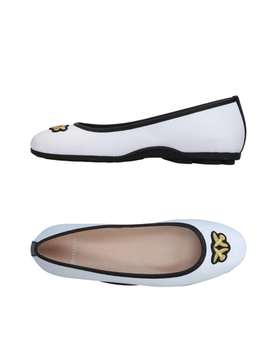 Shop Pinko Ballet Flats In White