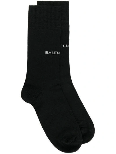 Shop Balenciaga Black Logo Socks