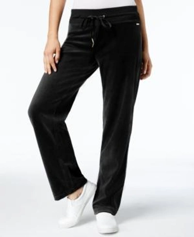 Shop Calvin Klein Velour Jogger Pants, A Macy's Exclusive Style In Black