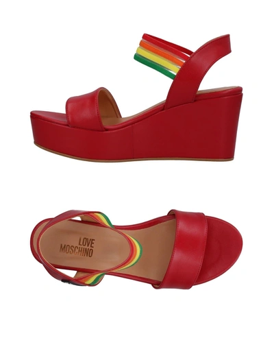 Shop Love Moschino Sandals In Red