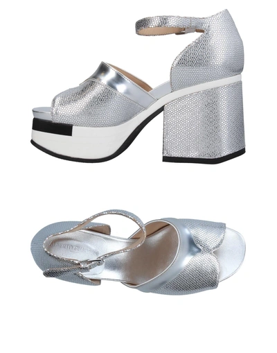 Shop Alberto Guardiani Sandals In Silver