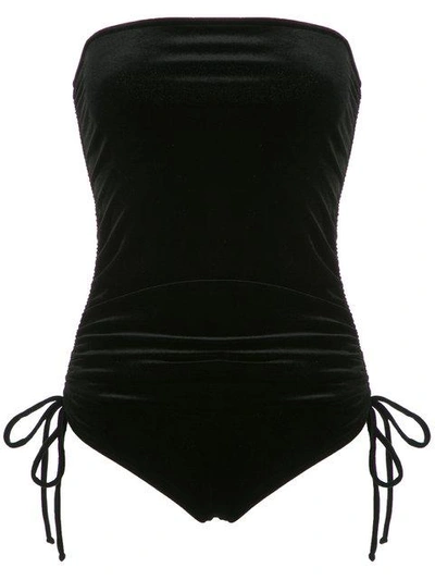 Shop Adriana Degreas Velvet Swimsuit In Black
