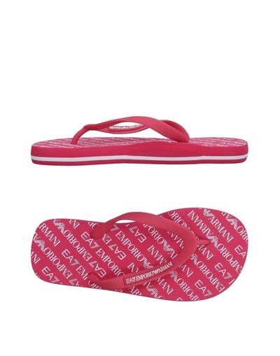 Shop Emporio Armani Toe Strap Sandals In Fuchsia