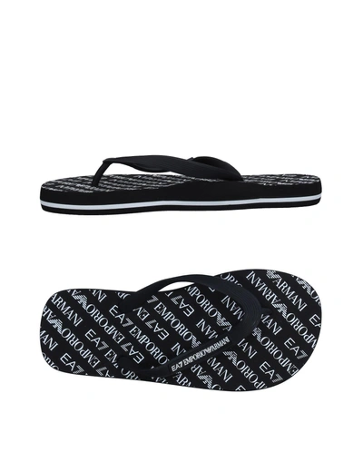 Shop Emporio Armani Flip Flops In Black