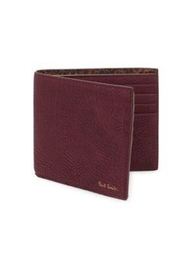 Shop Paul Smith Textured Leather Bifold Wallet In Navy