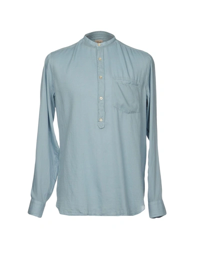 Shop Alessandro Gherardi Man Shirt Sky Blue Size 16 Cotton