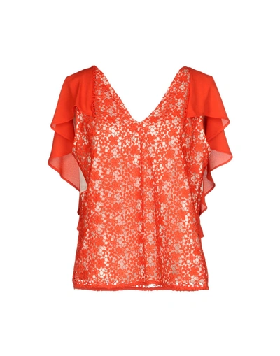 Shop Pinko Woman Blouse Red Size 8 Polyester