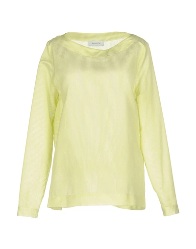 Shop Aglini Woman Blouse Yellow Size 6 Cotton, Polyester, Silk