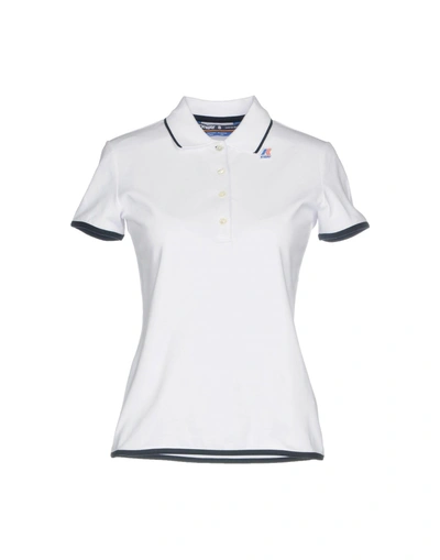 Shop K-way Polo Shirts In White