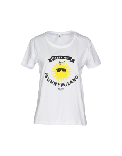 Shop Moschino Swim T-shirts In White