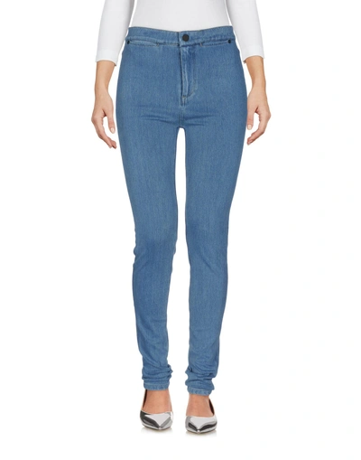 Shop Acynetic Denim Trousers In Blue