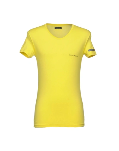 Shop Emporio Armani Undershirts In Yellow