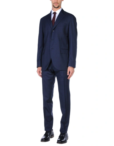 Shop Lubiam Suits In Dark Blue