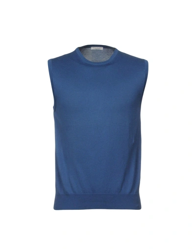 Shop Gran Sasso Man Sweater Blue Size 38 Cotton