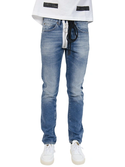 Shop Off-white Diag Window Blue Jeans