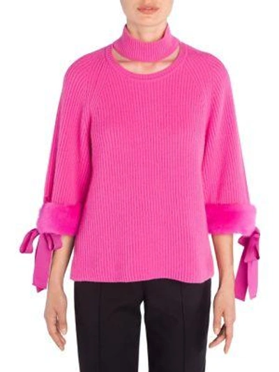 Shop Fendi Cashmere Fur Sweater In Glamour