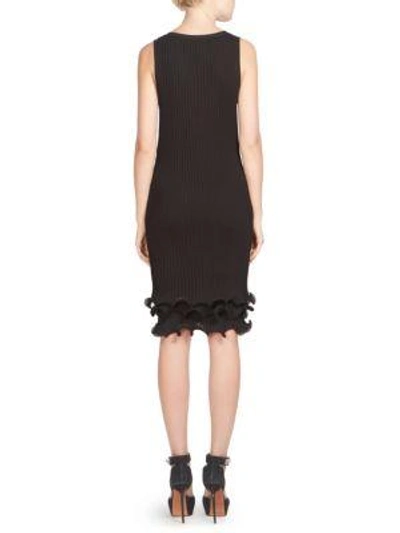 Shop Givenchy Knit Ruffled Dress In Black