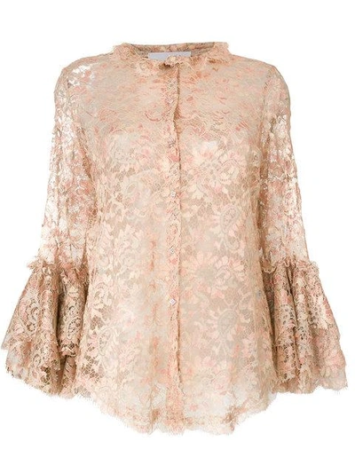 Shop Daizy Shely Flower Lace Top - Pink