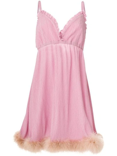 Shop Daizy Shely Kleid Mit Federn In Pink