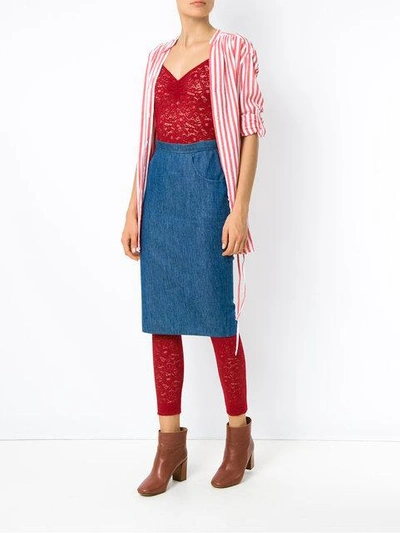 Shop À La Garçonne Lace Jumpsuit - Red