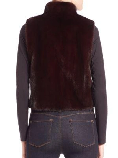 Shop The Fur Salon Mink Fur Vest In Wine Red