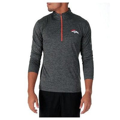 Shop Majestic Men's Denver Broncos Nfl Intimidating Half-zip Training Shirt, Grey