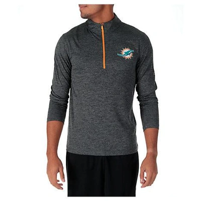 Shop Majestic Men's Miami Dolphins Nfl Intimidating Half-zip Training Shirt, Grey