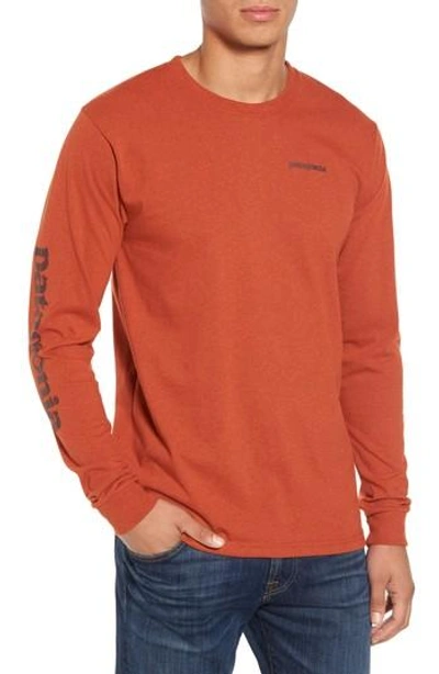 Shop Patagonia Long Sleeve Logo T-shirt In Roots Red