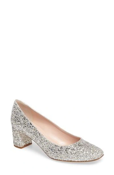 Shop Kate Spade 'dolores' Block Heel Pump In Silver/ Gold Glitter