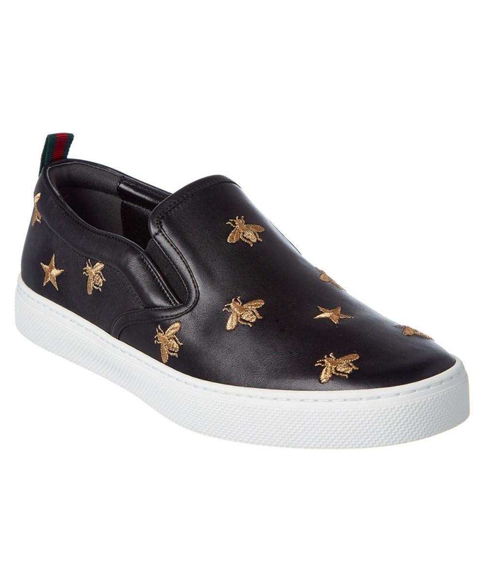 Gucci Dublin Bee Leather Slip-on 