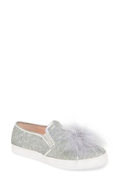 Shop Kate Spade Sequin Slip-on Sneaker In Silver Sequins