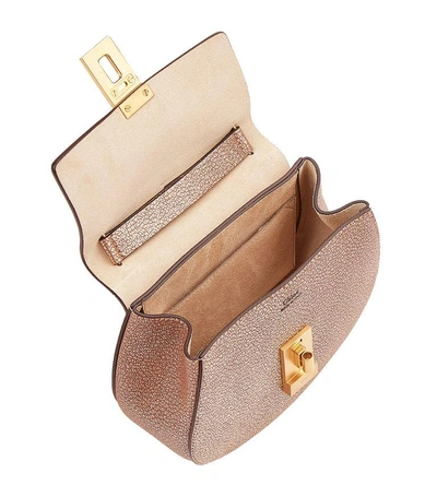 Shop Chloé Mini Metallic Drew Shoulder Bag In Gold
