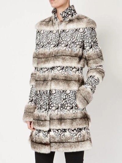 Shop Giambattista Valli Embellished High Neck Coat In Neutrals