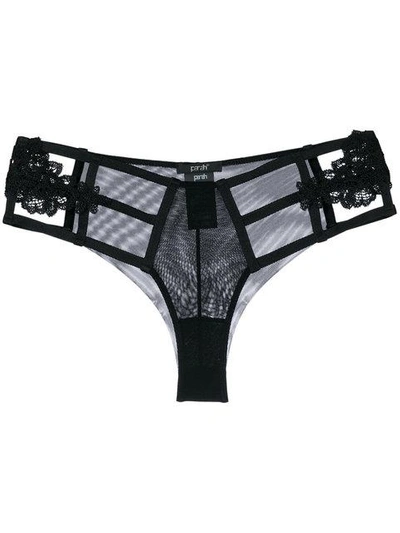 Shop Parah Applique Flower Detail Briefs In Black