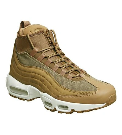 Nike Air Max 95 Sneakerboot Leather And Fabric High-top Trainers In Flax  White | ModeSens