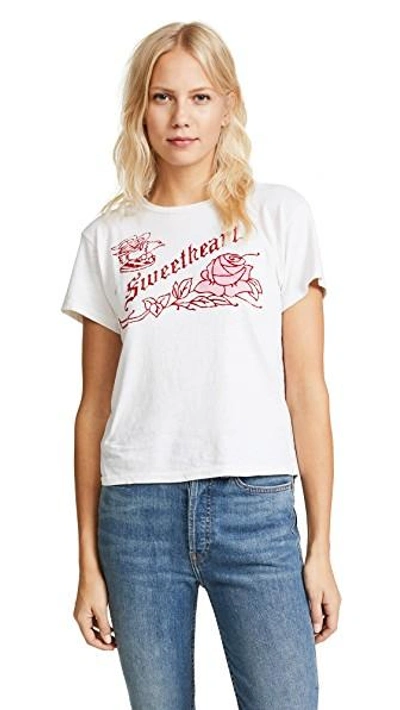 Shop Re/done Classic Sweetheart Tee In Vintage White