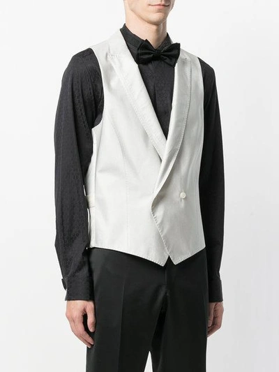 Shop Pal Zileri Double-breasted Waistcoat - White