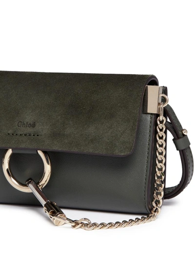 Shop Chloé 'faye' Suede Flap Leather Crossbody Wallet