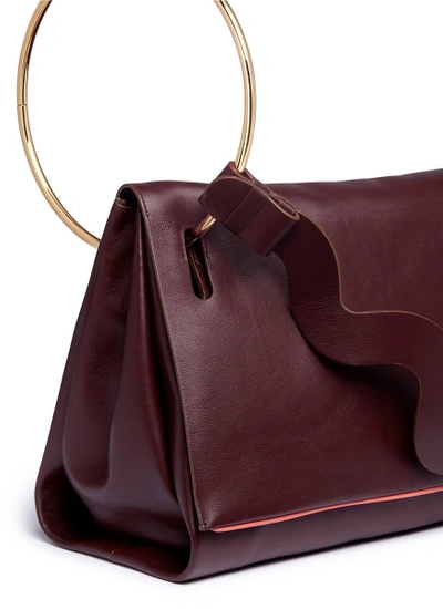 Shop Roksanda Wavy Strap Ring Handle Leather Shoulder Bag