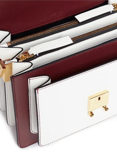 Shop Marni 'trunk' Colourblock Saffiano Leather Shoulder Bag