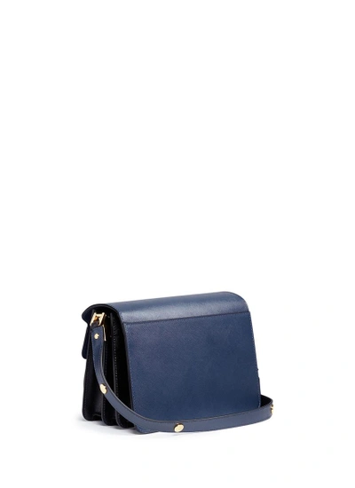 Shop Marni 'trunk' Colourblock Saffiano Leather Shoulder Bag