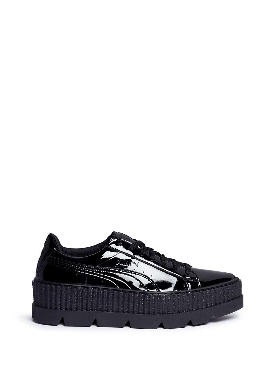 puma leather platform sneakers