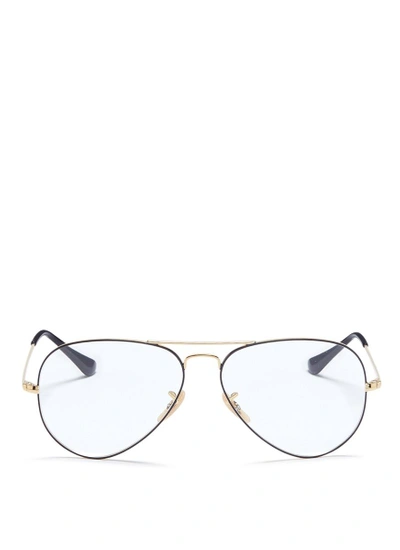Shop Ray Ban 'aviator Optics' Tortoiseshell Front Metal Optical Glasses