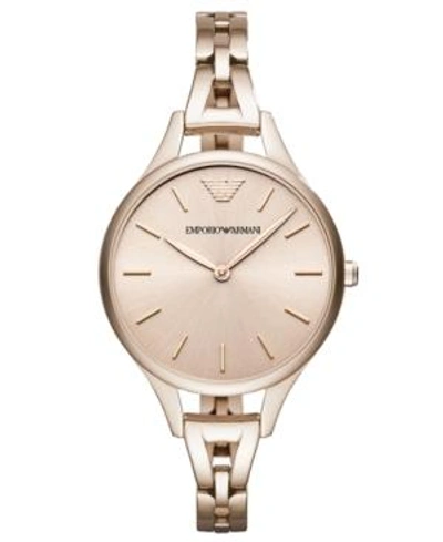 Shop Emporio Armani Women's Aurora Pastel Pink Stainless Steel Bracelet Watch 32mm In Rose Gold
