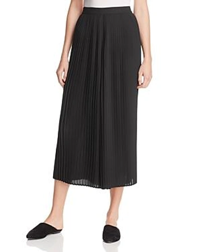 Shop Eileen Fisher Pleated Cropped Culottes In Black