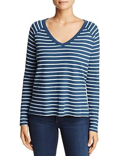 Shop Three Dots Stripe Thermal Top In Rich Teal